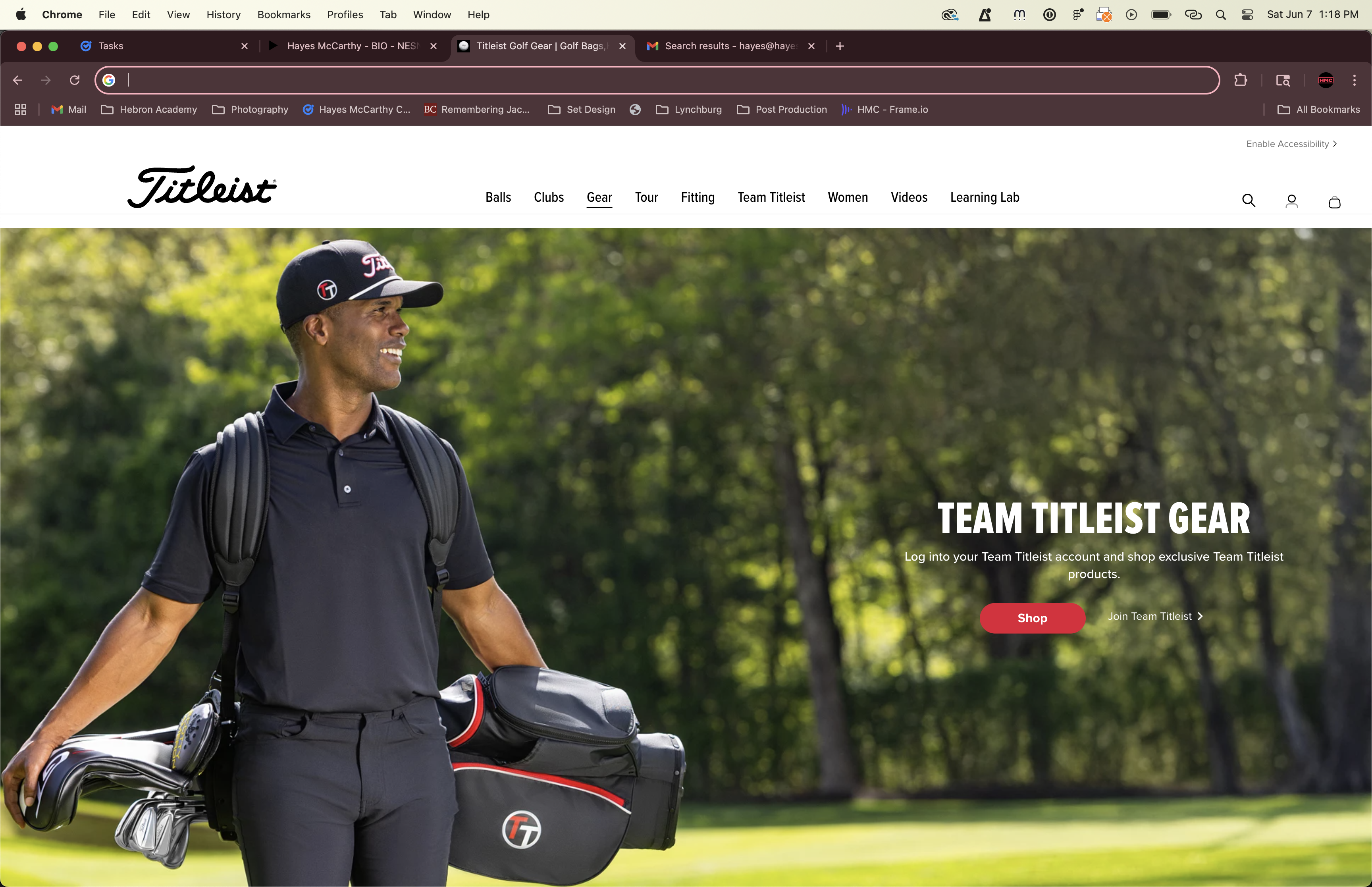 Team Titleist Gear Webpage